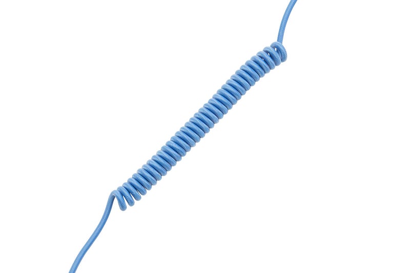 ASCENY Coiled & Double-Sleeved Mechanical Keyboard Cable, for Type-C Mechanical Keyboards (Blue) - Image 3
